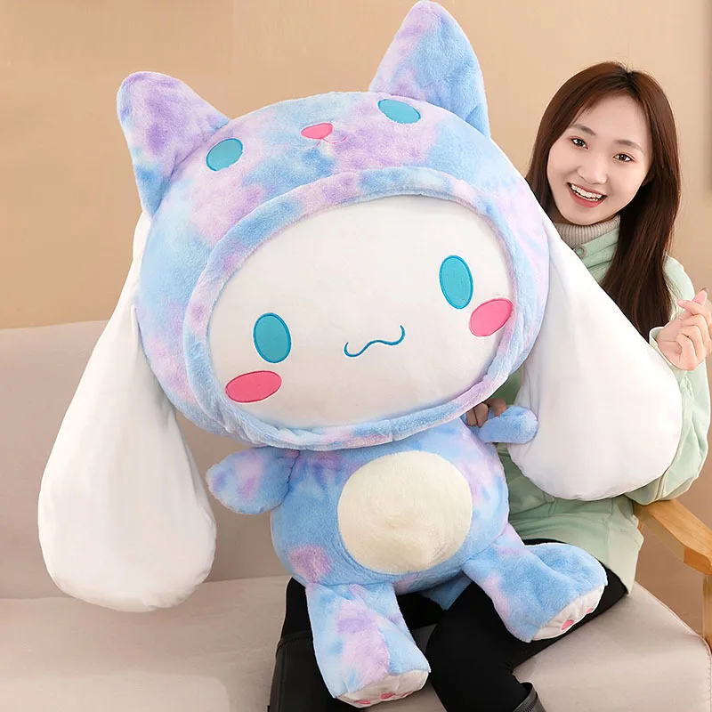 New Sanrio Colorful Cinnamoroll Doll Plush Toy New Transformation Doll Large Throw Pillow Magical Baby Doll Holiday Gifts