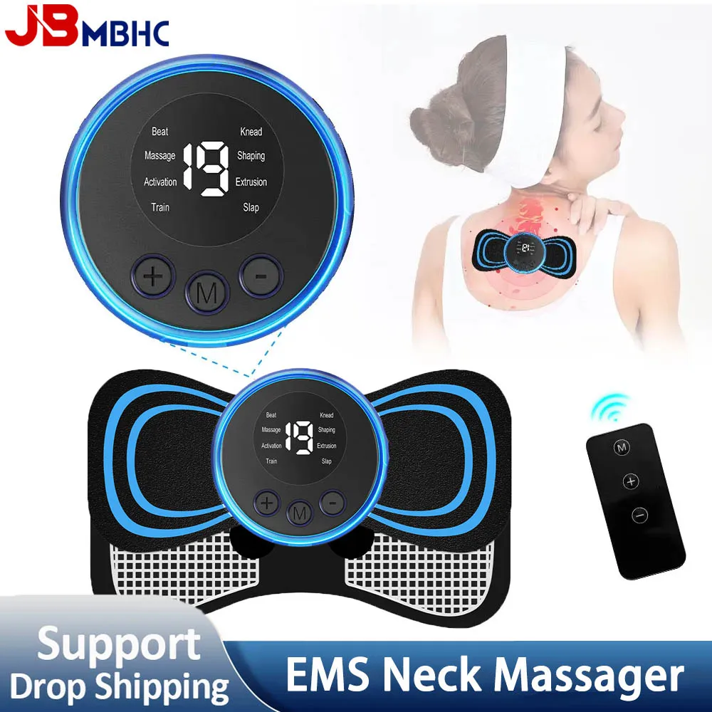 

EMS Neck Massager Mini Cervical Back Muscle Pain Relief Patch Massageador Stimulator Mat Portable Leg Body Health Care Tool