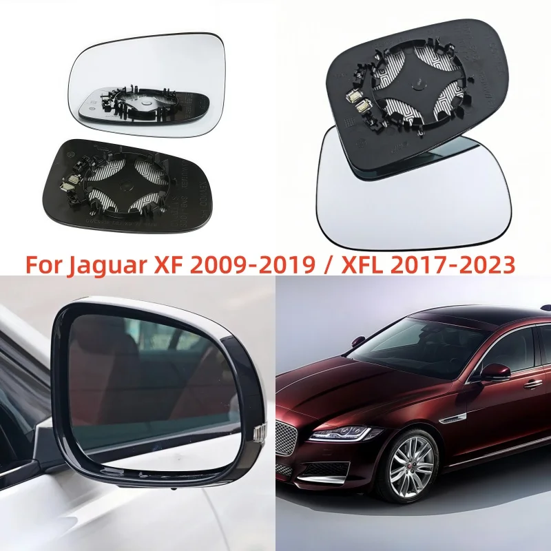 รถกระจกมองหลังด้านข้างเลนส์ประตูด้านหลังดูกระจกความร้อนสําหรับ Jaguar XF 2009-2019 / XFL 2017-2023 1