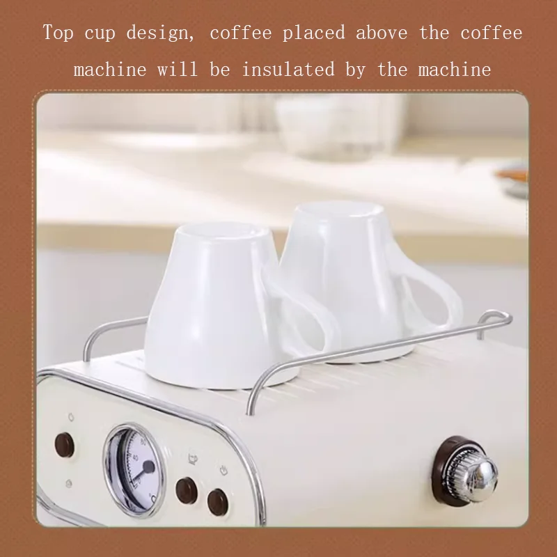 15Italian Electric Coffee Machine Bar Semi-automatic Espresso Retro Manufacturer Cappuccino Pump Type with Frother Milk Cool 2