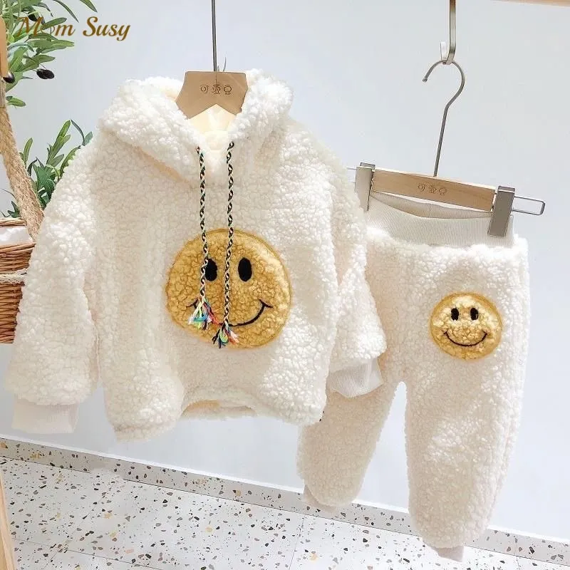 

Baby Boy Girl Hooded Clothes Set Sheeplike Infant Toddler Child Warm Fleece Home Suit Winter Spring Autumn Baby Clothes 1-5Y