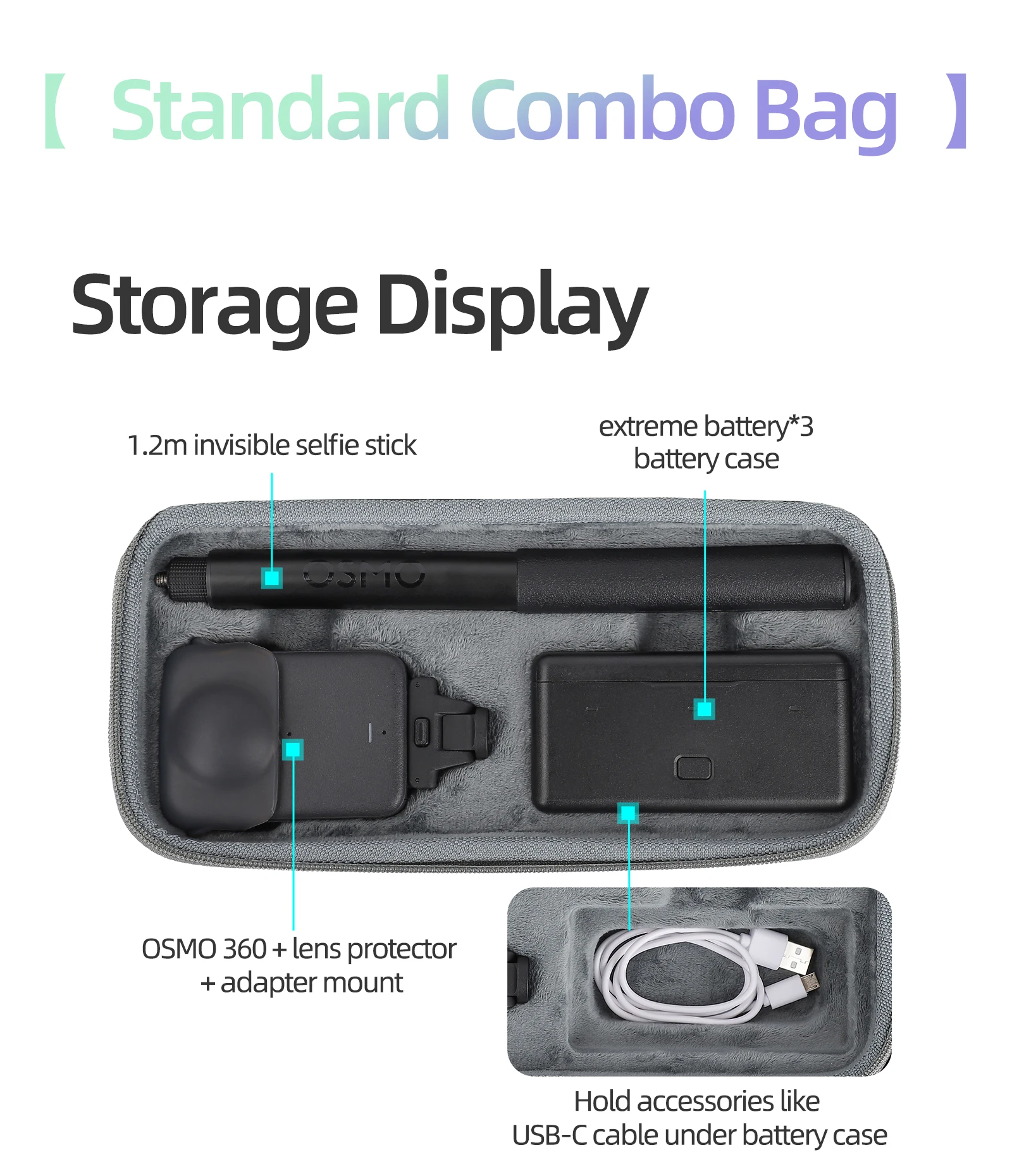 For DJI OSMO 360 Storage Bag Standard / Mini / Expansion Case Bags Scratch Resistant Portable Organizer Box Camera Accessories