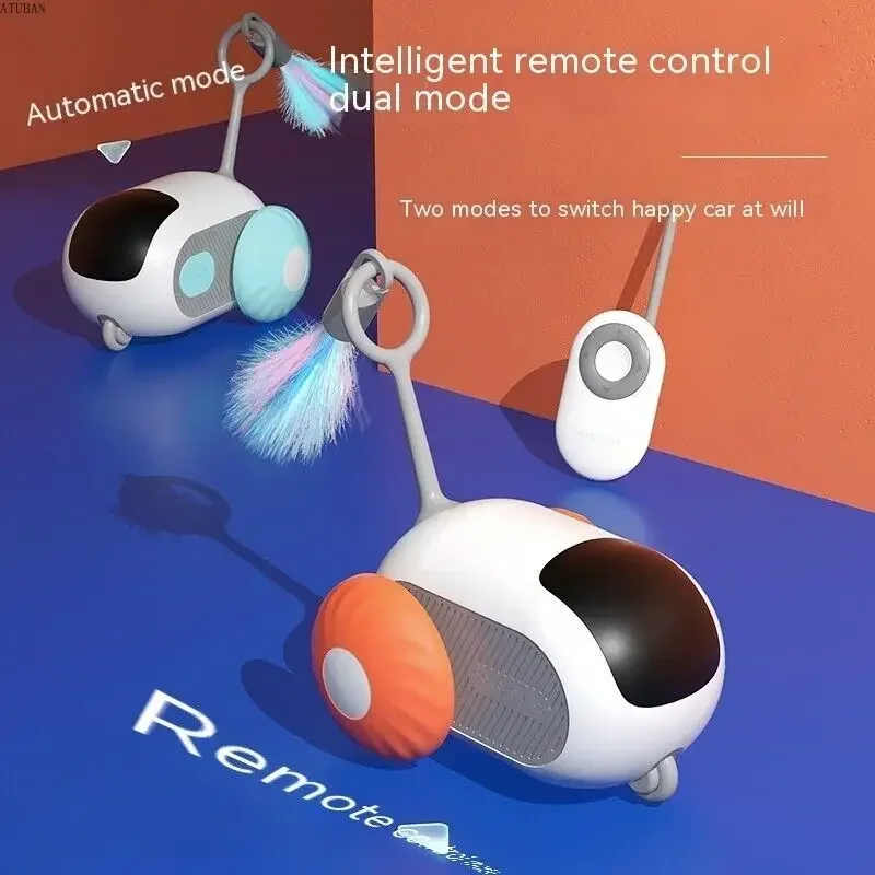 Cat Toy Pet Toy Remote Smart Cat Toy Active Rolling Car with Replaceable Car Rechargeable Wicked Car for Indoor Cats/Kitten Small Dogs