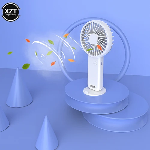휴대용 USB 충전식 냉각 미니 선풍기, 베이스 포함, 야외 3 단 핸드 홀드 팬, 전화 홀더 포함, 여름 3