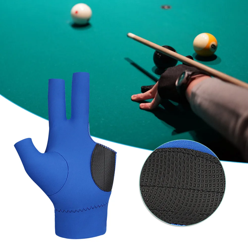 3 Fingers Pool Gloves Batting Gloves Ultra Silky Left/Right Hand Breathable Anti Slip Elastic Snooker Billiard Training