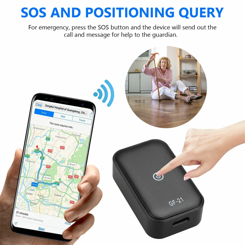 GF21 Car GPS Tracker Mini GSM Real Time Tracking Device Portable Vehicle Locator Anti-Lost Recording Compact Tracking Locator