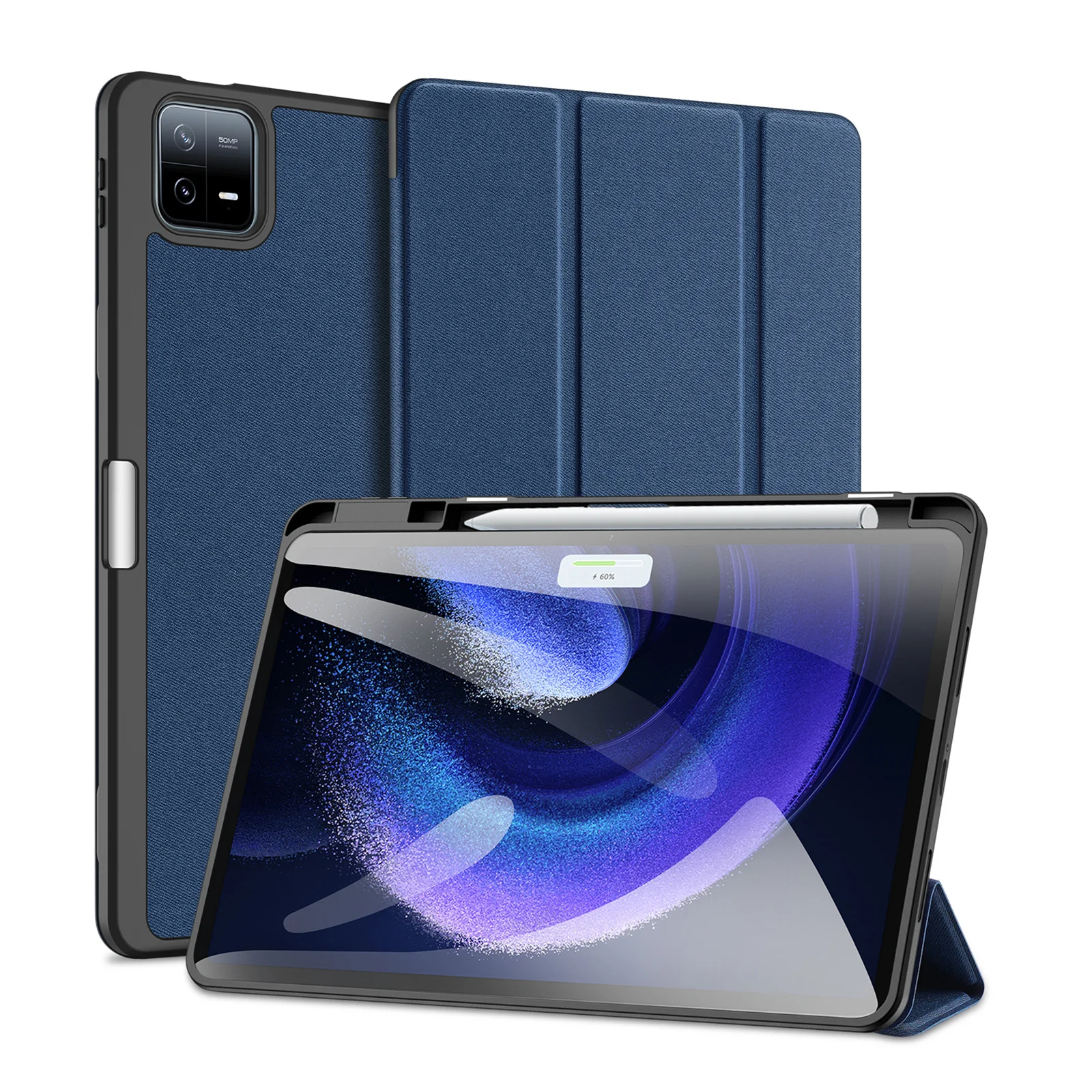 Premium Tri-Folding Stand Tablet Case with Stylus Holder & Auto Sleep Function