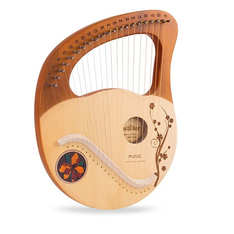 

Lyre Harp,21 Metal Strings Wooden Harp Lyre Harp Stringed Instrument With Tuning Wrench For Music Lovers Beginners,Etc