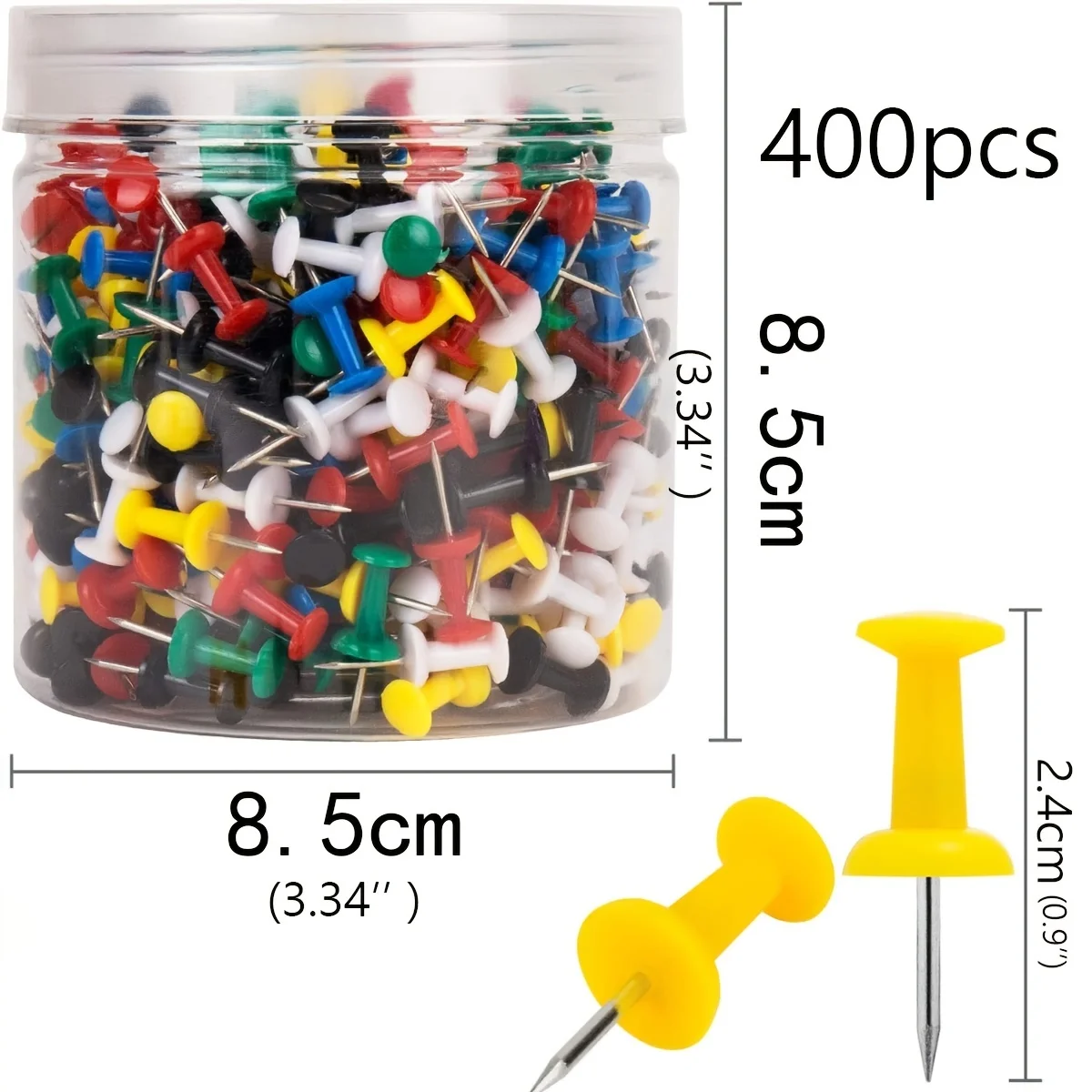 Push Pins 400PC Push Pins Thumb Tacks Bulletin Board Wall Hangings Office Desk Decor Organization