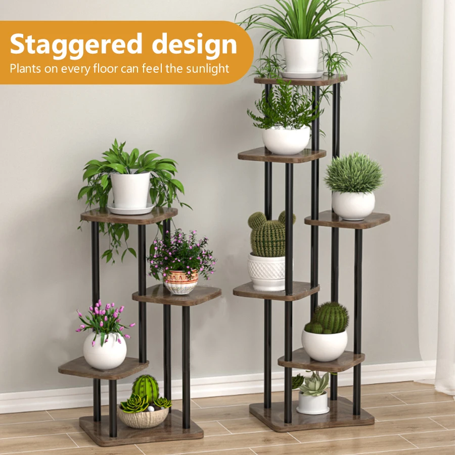Plant Stand - All-Season Outdoor Flower Shelf With Multi-Tier Space-Saving Design For Balcony, Garden & Patio Living Room — view 3