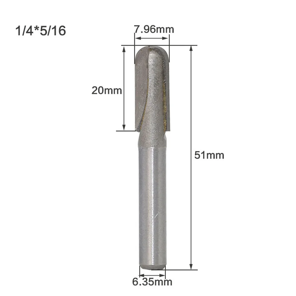

1pc 6.35mm Shank Milling Cutter Wood Carving Router Bit Long Blade Round Nose Wood Router Bit Core Box For Woodworking Tools
