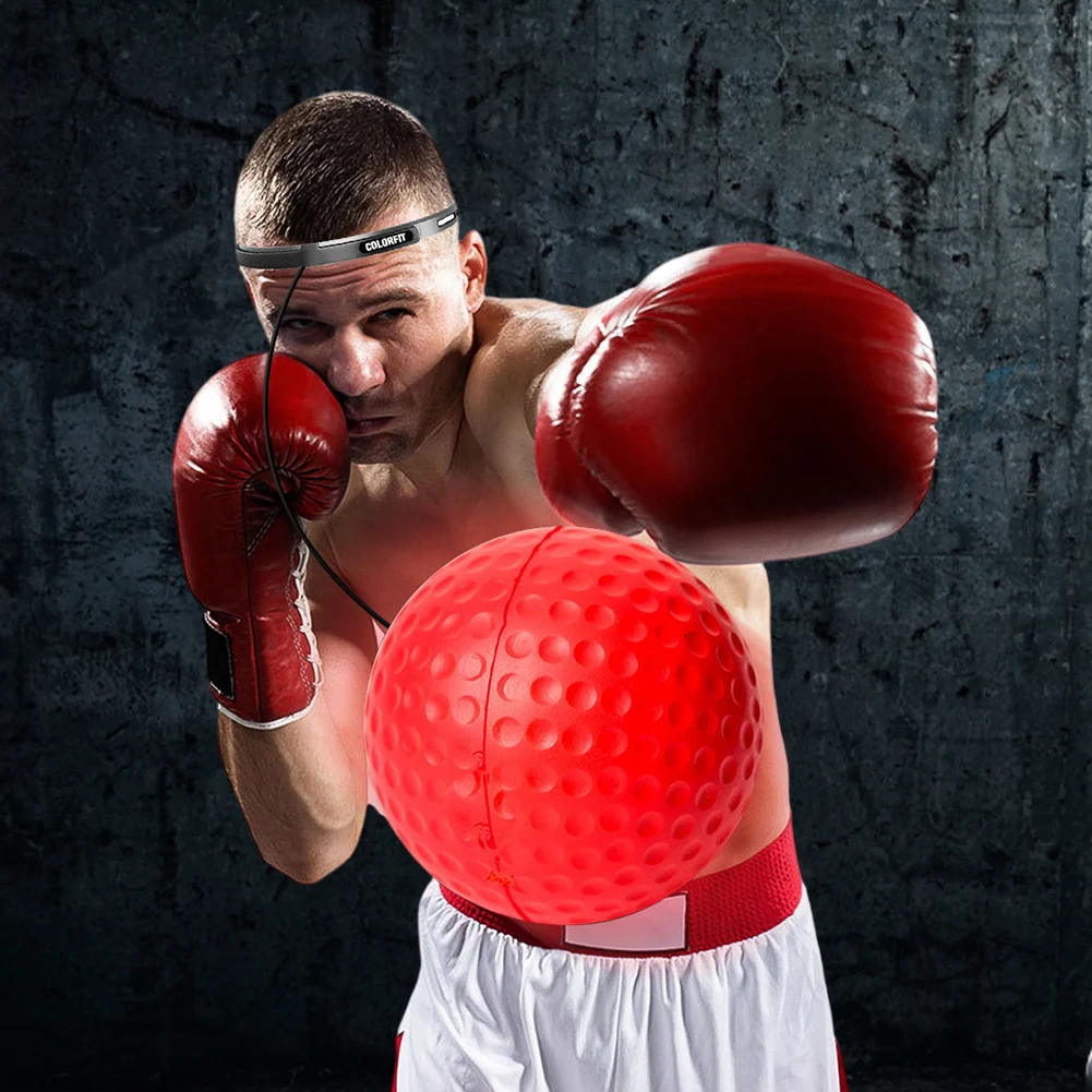 MMA Boxing Speed Ball Head-mounted PU Punch Ball Boxing Reflex with Headband Hand Eye Reaction Training for Adults