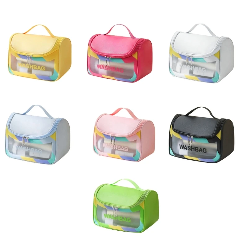 

Большая вместительная дорожная косметичка для туалетных принадлежностей, сумка для мытья из ПВХ, сумка для хранения косметики, с