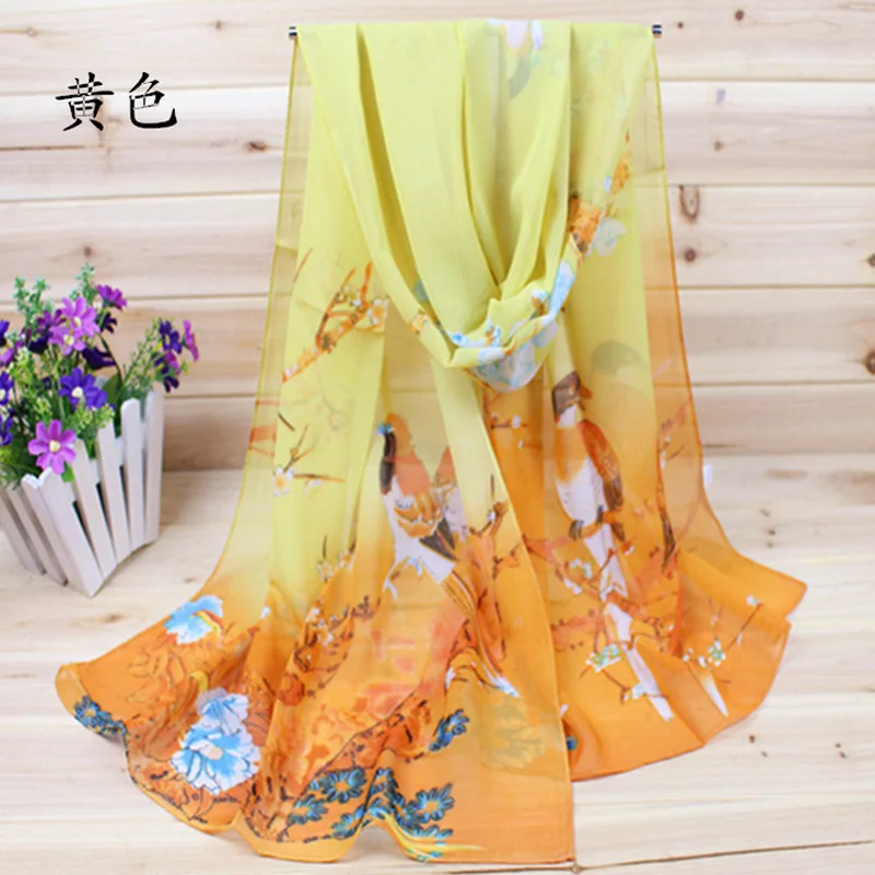 2022 New Silk Scarf Women Luxury Fashion Chiffon Print Sun Protection Bandana Headscarf Hijab Long Womens Neck Scarves Shawls 4