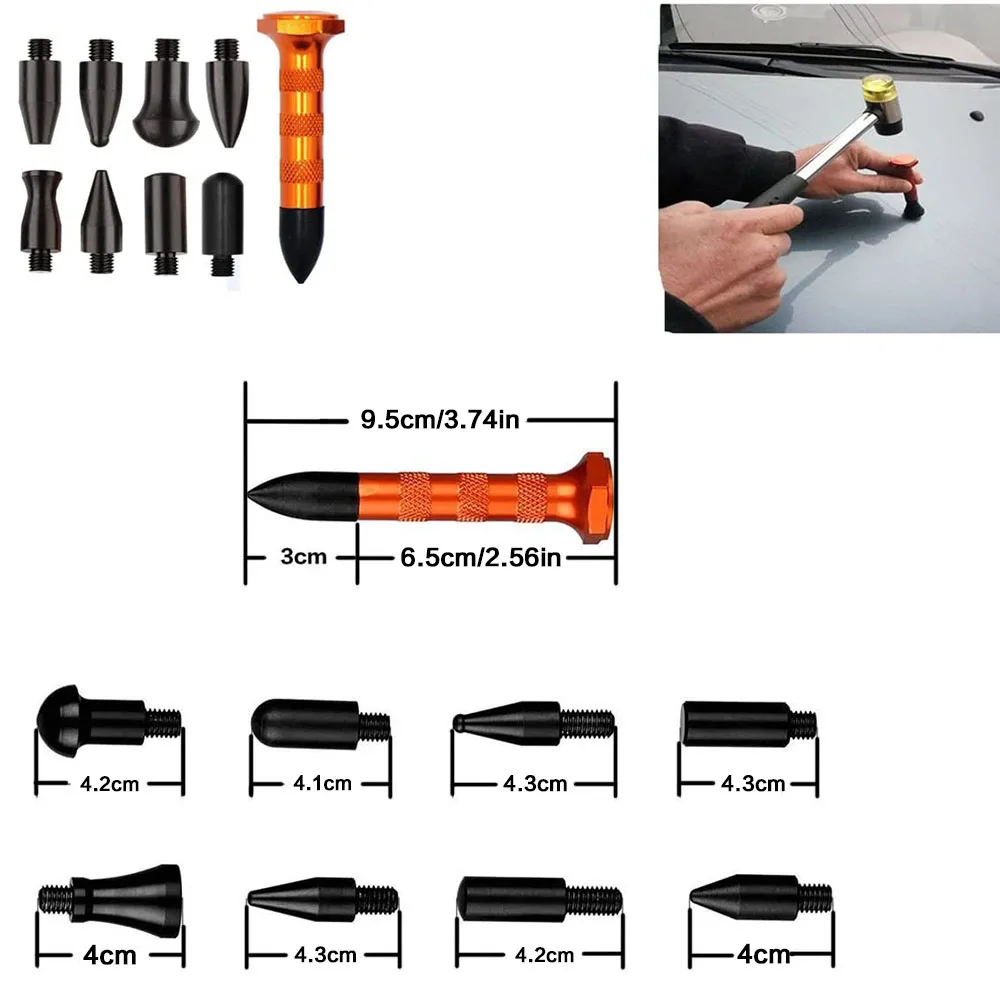 Car body Paintless Dent Removal Tap Down Tools Dent Rubber Hammer Auto Body DIY Repair Dent Fix Tools
