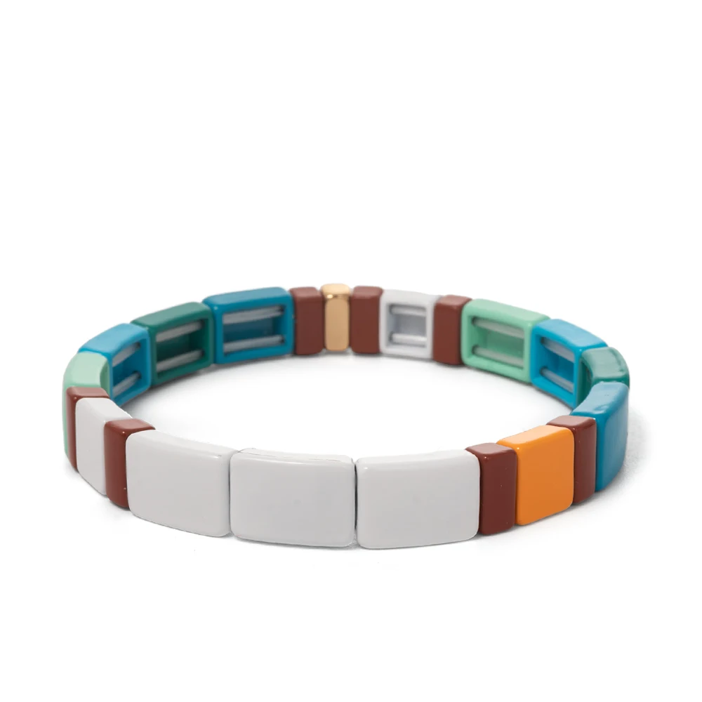 

Браслет ручной работы, эмалированный Радужный Браслет с бусинами, плетеный браслет дружбы, штабелируемые Стрейчевые браслеты, ювелирные из...