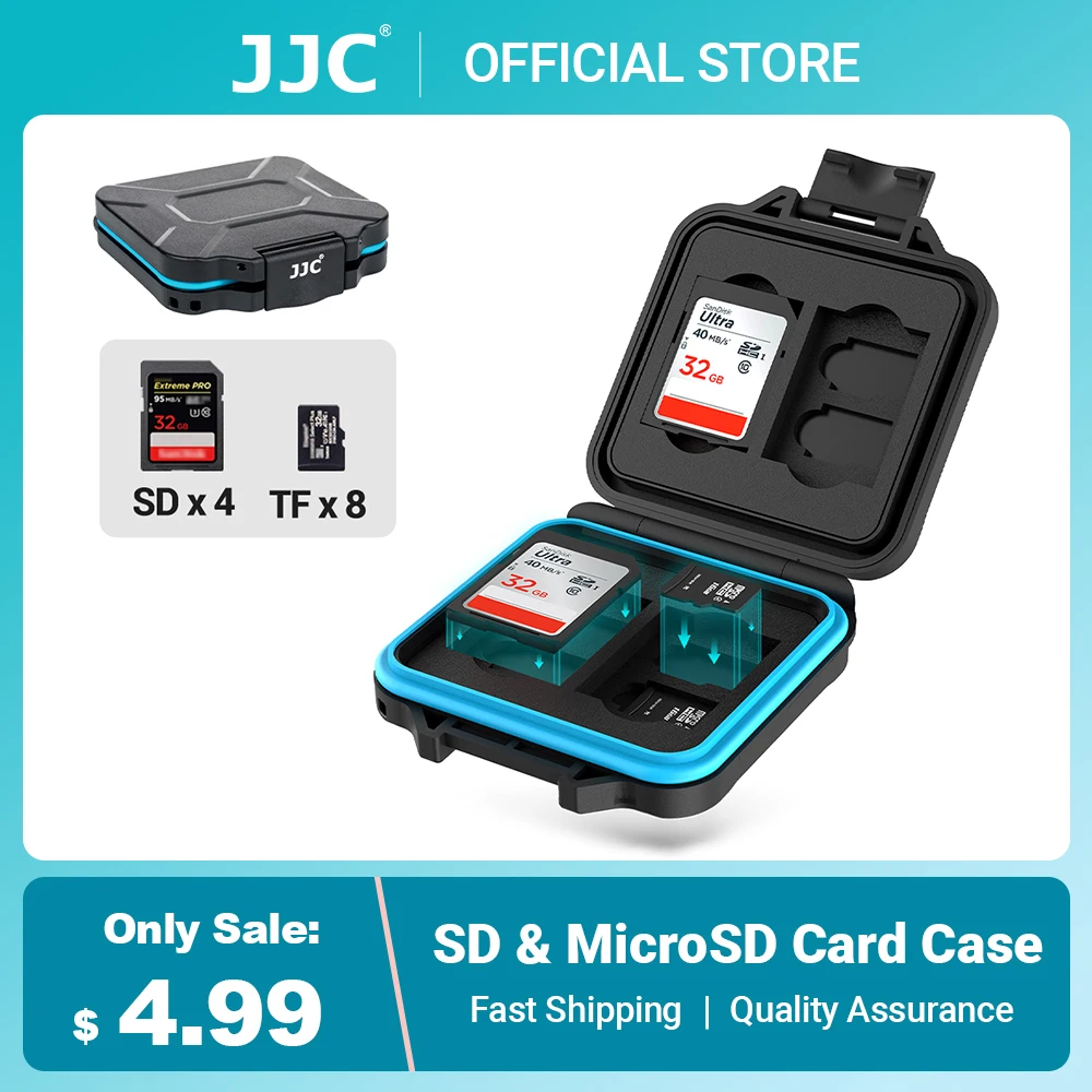 JJC SD Card Holder Micro SD Card Case Waterproof Memory Card Storage