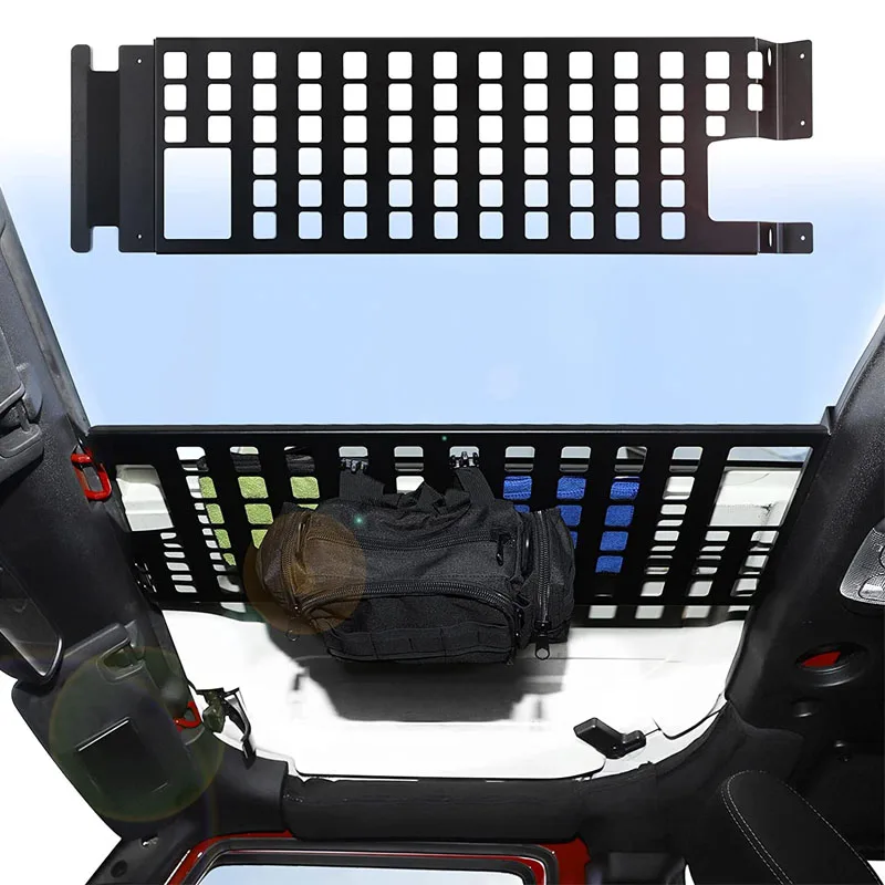 

Top Roof Cargo Rack Shelf Molle Panel Storage Accessories Fit for 2007-2018 Jeep Wrangler JK 4 Door & Unlimited