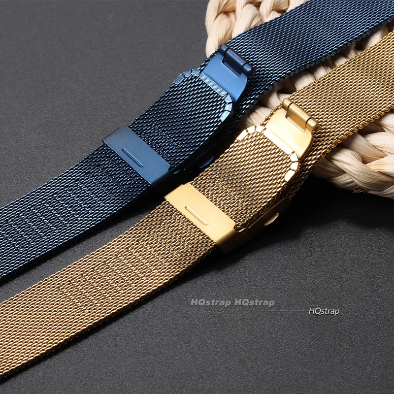 Elegant Stainless Steel Mesh Milanese Loop Watch Band with Folding Buckle and Quick Release Strap