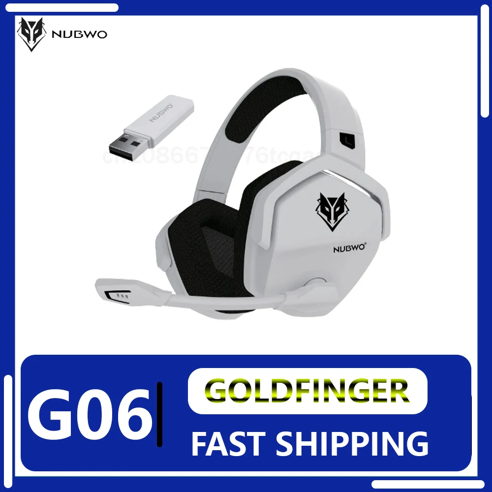 

NUBWO G06 2.4G Wireless Gaming Headset for PC PS4 PS5 Laptop Noise Cancelling Over Ear Wired Headphones with Mic for Games Gifts