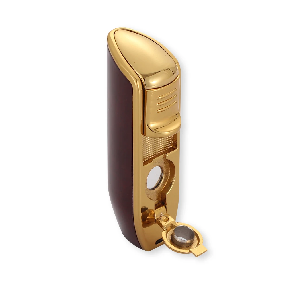 Luxury Red Cloud Snake Mouth Shape Metal Windproof 3 Torch Jet Flame Cigarette Cigar Lighter with Cigar Punch Pocket Lighter