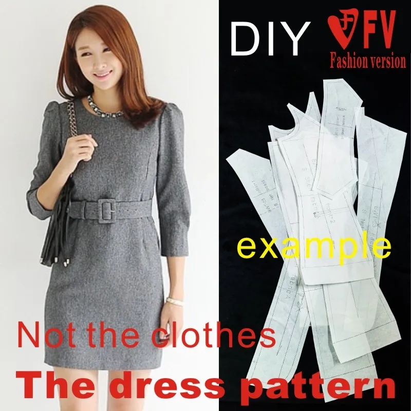 Dresses Sewing Pattern Template Cutting drawing Clothing DIY ((Not selling clothes)) BLQ-232