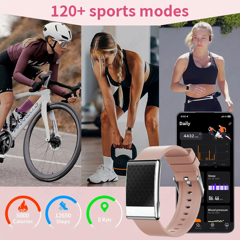 LIGE No Screen ECG+PPG Women Smart Bracelet Blood Lipid Uric Acid Heart Rate Blood Pressure Sports Fitness Female Health Watches