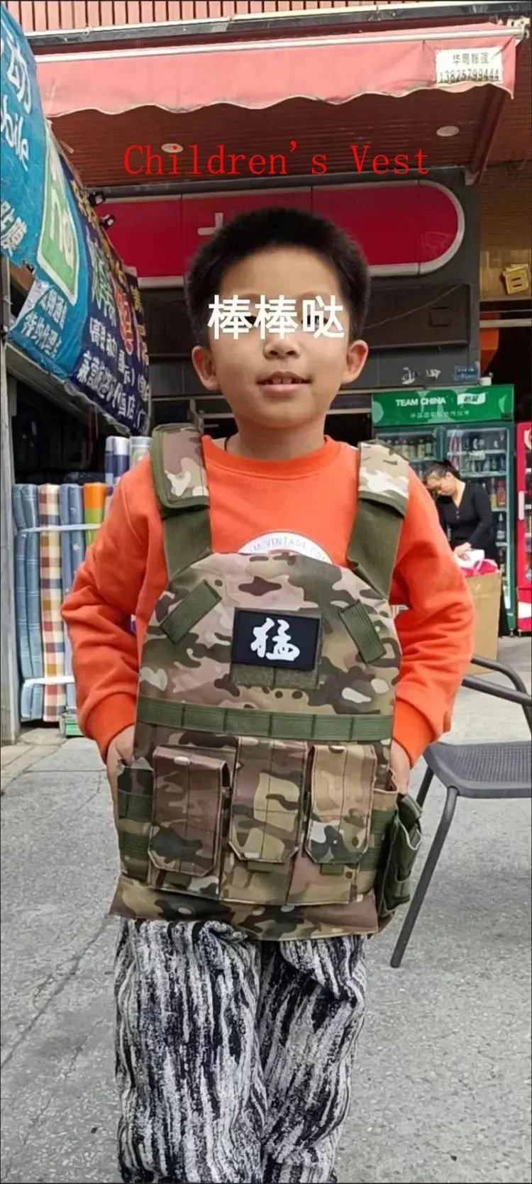 Child Nylon Webbed Gear Tactical Vest Body Armor Hunting Carrier Kid Accessories 6094 Pouch Camouflage Camo Training Vest 6