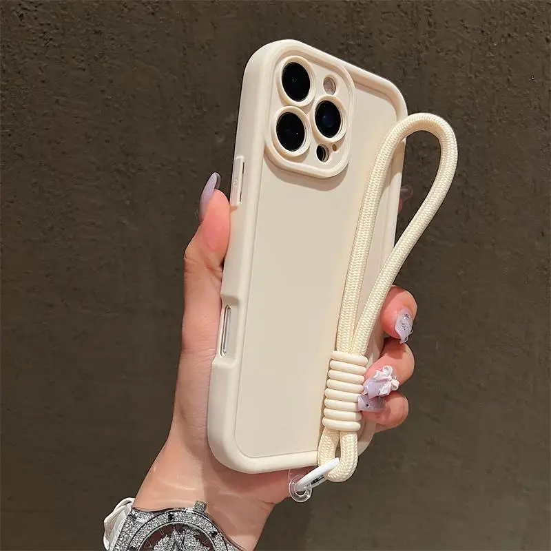 Luxury Colorful Lanyard Soft Phone Case - Shockproof Soft Cover