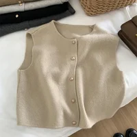 Fashion 2025 Soft Chic Preppy Style Wild Elegant Lady Waistcoat Knitted Vintage Women Autumn Winter Sweater Vests - Image 3