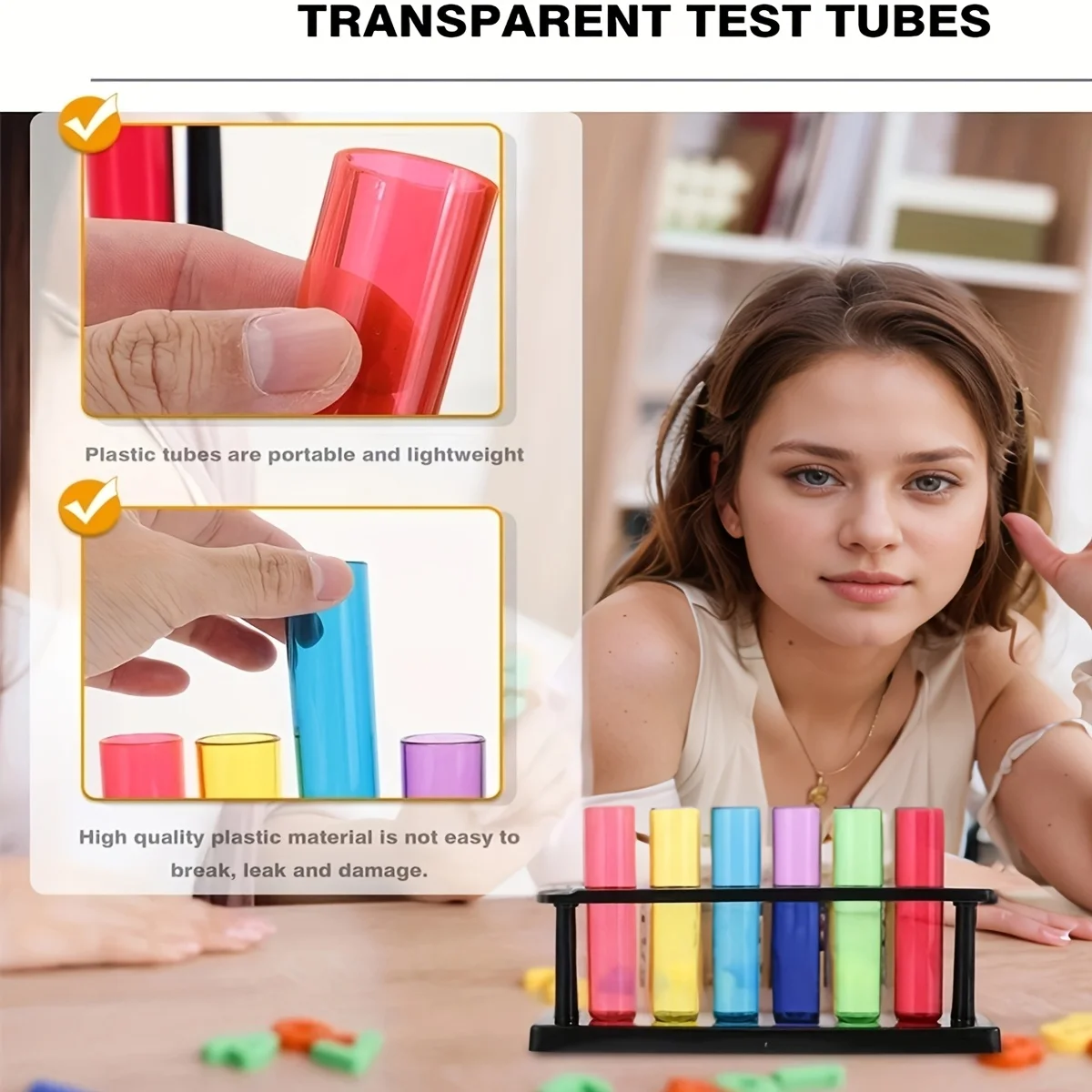 1.35oz Colorful Plastic Test Tubes with Matching Drops, Ideal for Science Experiments and Education-Perfect for Students and L