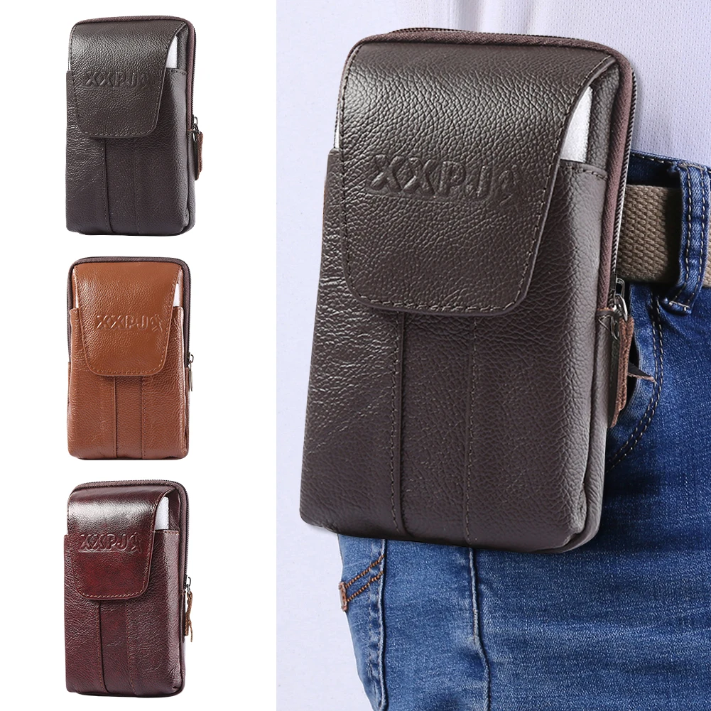 Cowhide Leather Fanny Waist Pack Men waist pack