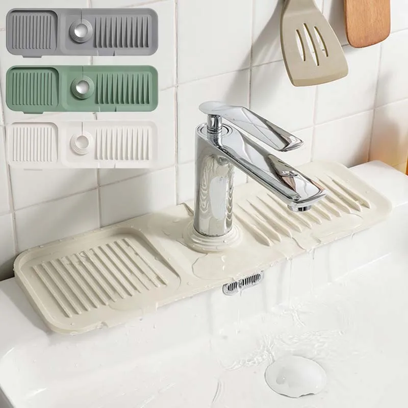 Silicone Faucet Absorbent Mat Kitchen Sink Splash Guard Sink Water Splash Guard Bathroom