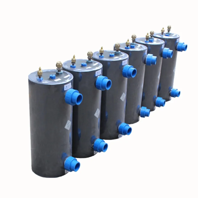 Aquarium Titanium Tube PVC Shell Heat Exchanger Horizontal Type for Cultivation WHC-2DYW