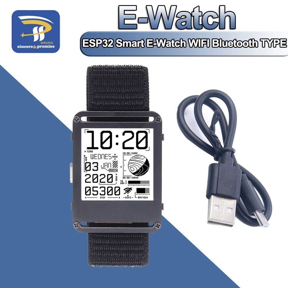 ESP32 Smart Watch ESP32 E-Watch TYPE-C WIFI Bluetooth Programmable Watch E-Paper Watch With Open Source Hardware And Software