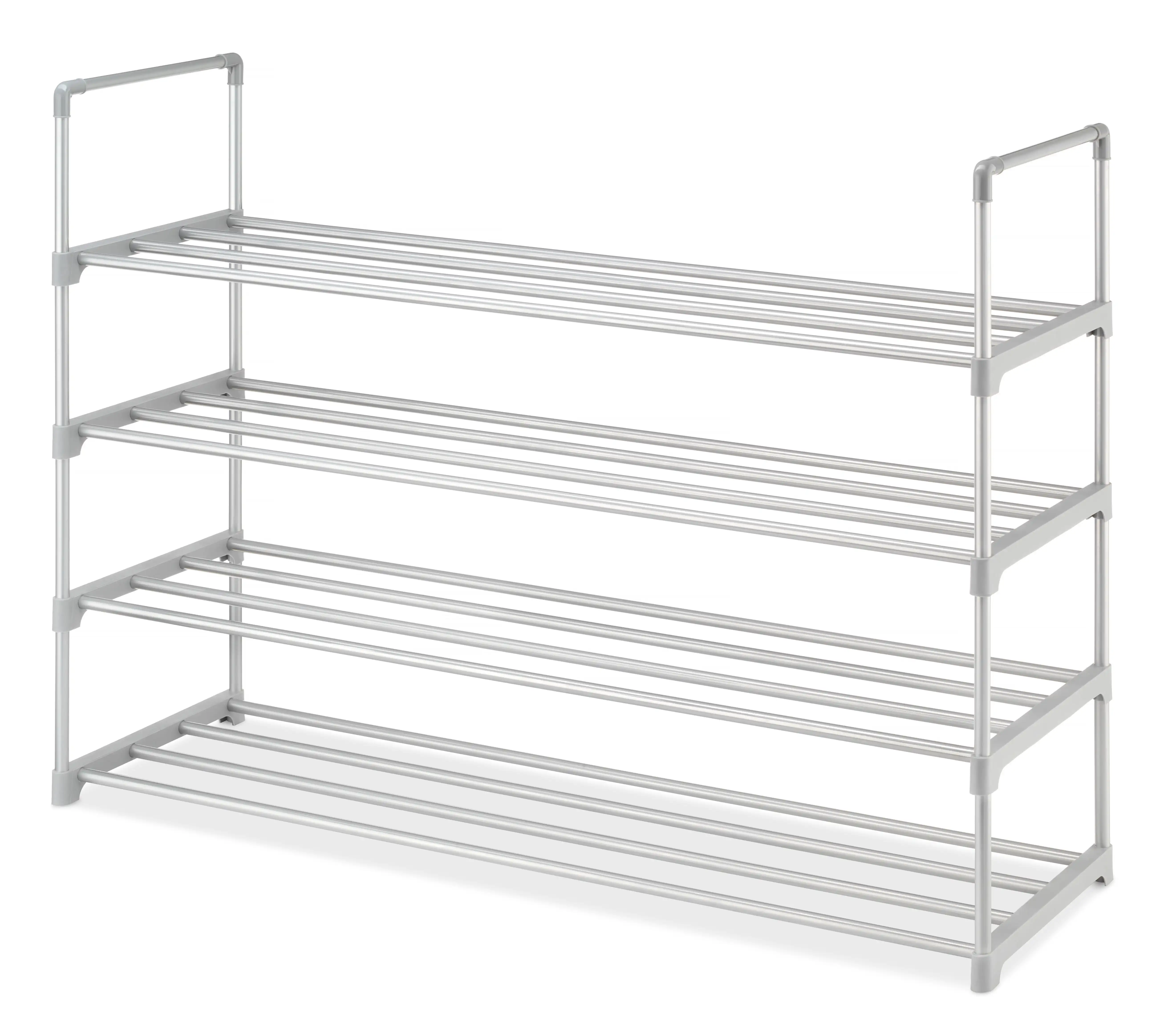 

Whitmor 4-Tier Freestanding 24 Pair Shoe Rack, Metal, Gray