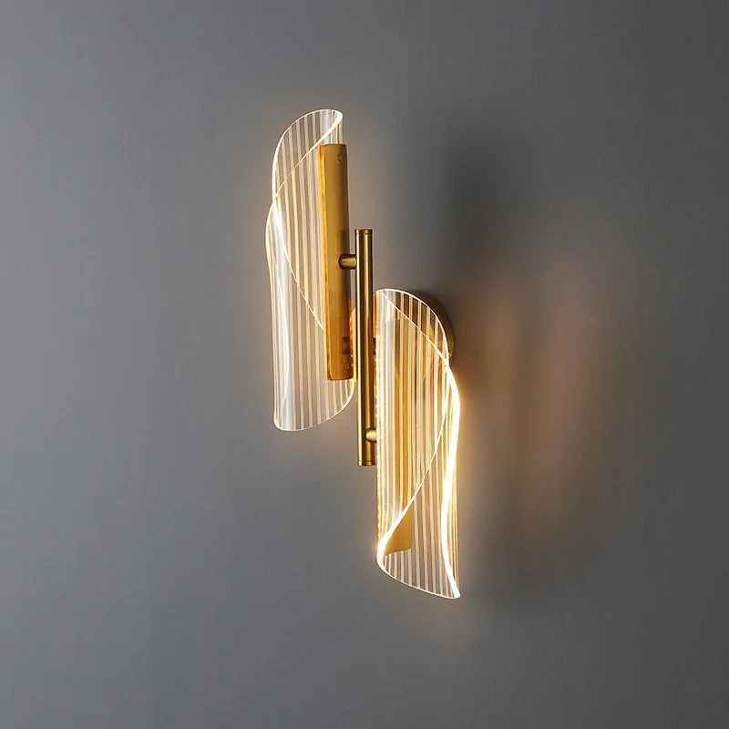 

LED Wall lamp acrylic streamer living room TV background wall minimalist corridor staircase lamp study bedroom lamp bedside lamp