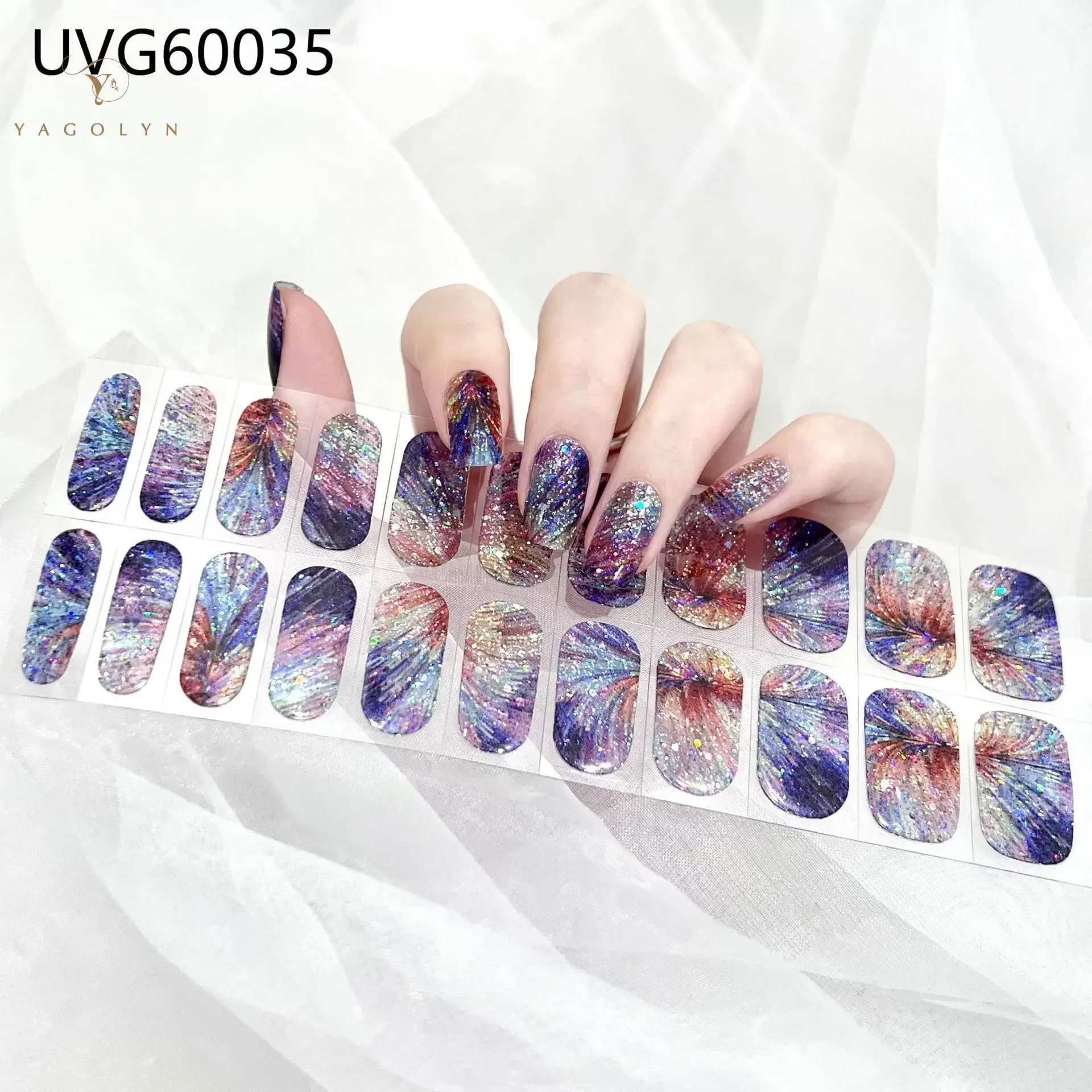 22Tips French Pink Side Semi Cured Gel Nails Wraps Adhesive Waterproof Long Lasting Gel Nail Stickers Harden In UV Lamp Need 6