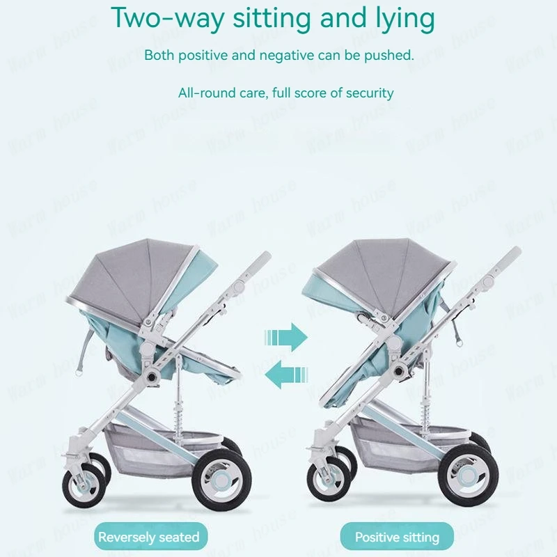 Luxury Baby Stroller Portable pushchair High Landscape Reversible Stroller Four wheels Strollers Travel Pram baby carriage
