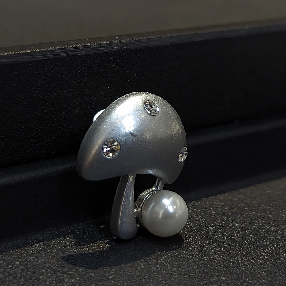 Mushroom Pearl Brooches