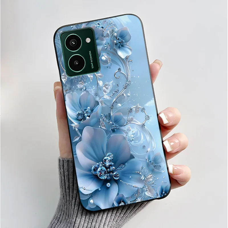 Luxury Fashion Butterfly Flower Painted Black Soft TPU Silicone Phone Case