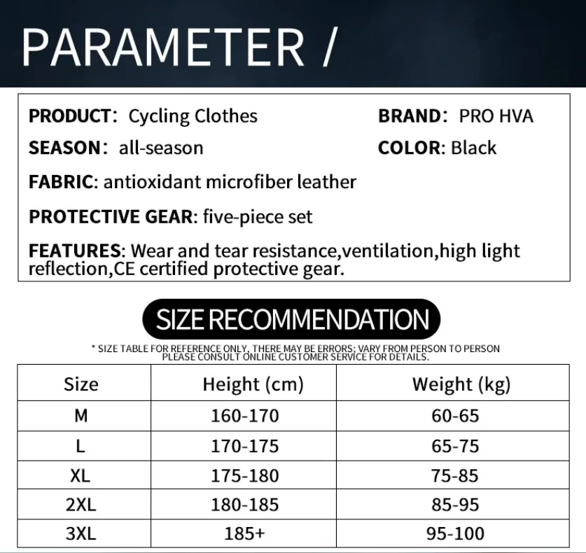 HVA Motorcycle Men's Protective Gear Reflective Riding Jacket Retro Cruise Leather Leisure and Leisure Motorcycle Clothing