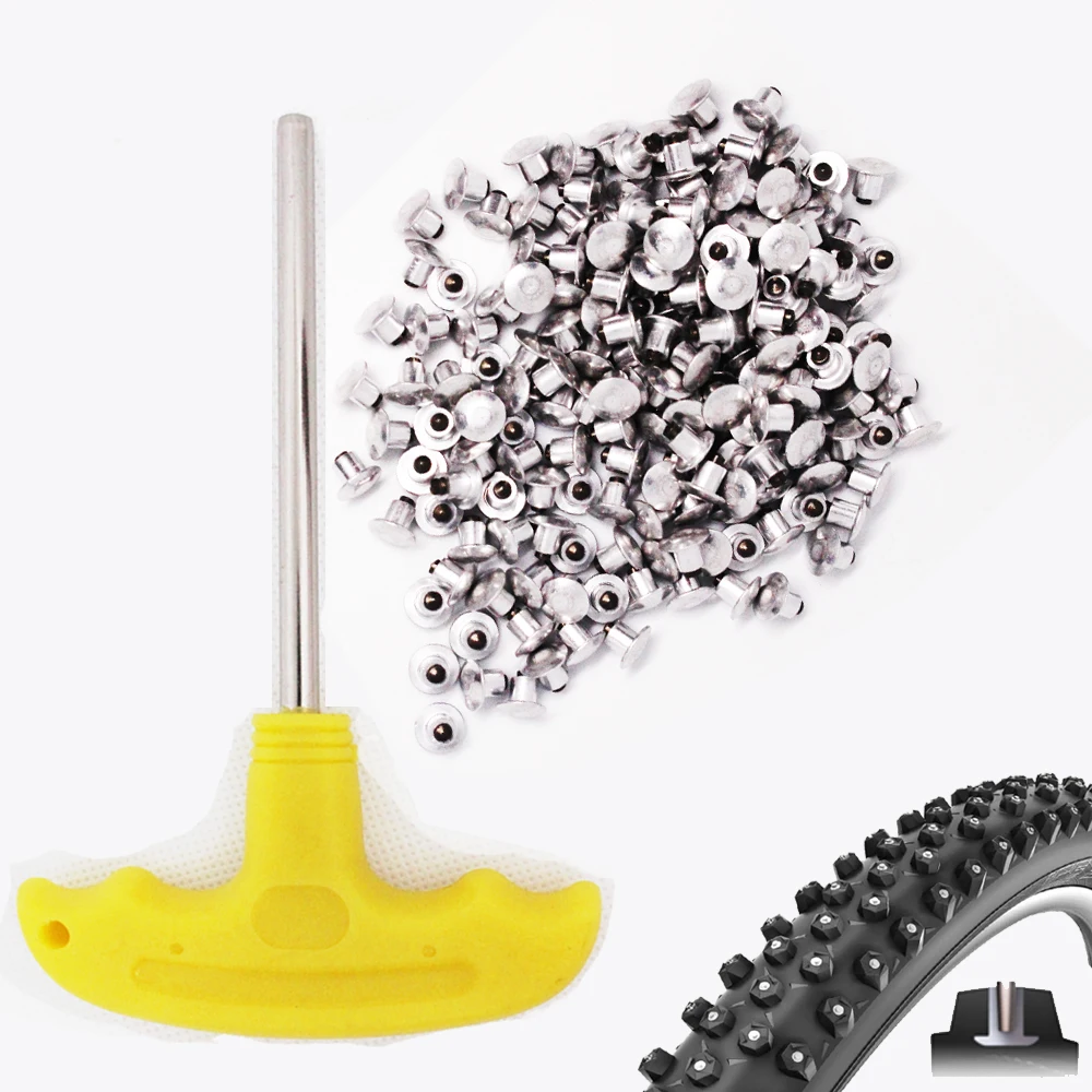 150pcs 6.5mm/0.26" Tire studs Trye spikes Tungsten Pin Snow Tire Gripping Spikes Racing Mountain Bicycle Fatbike Spikes Winter