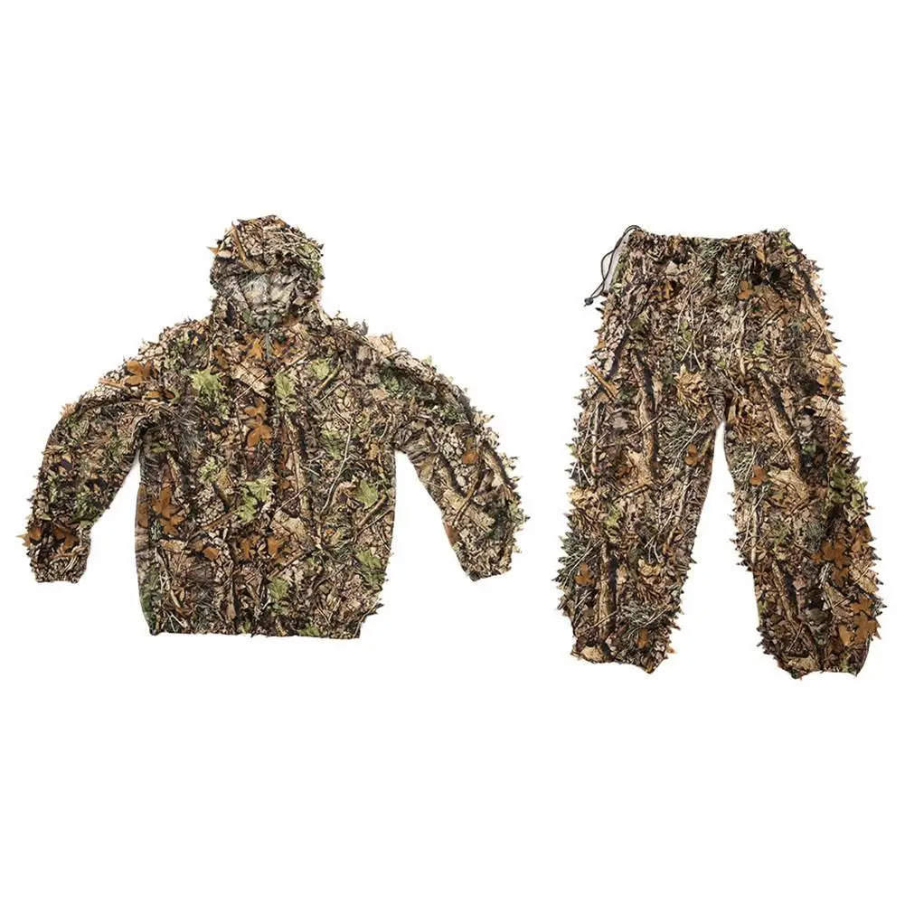 Костюмы Ghillie из полиэстера уличные костюмы для наблюдения за птицами с 3D листьями