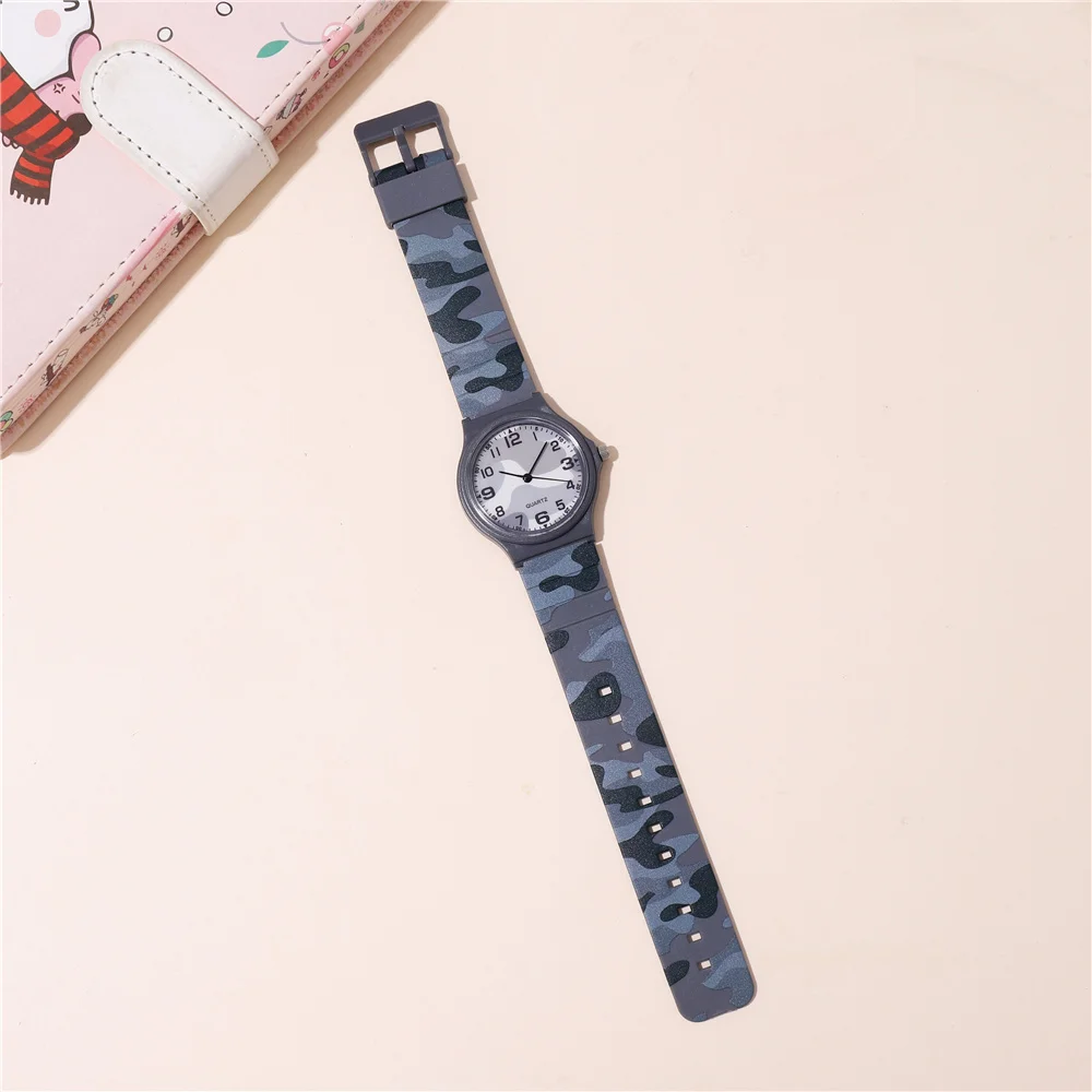 fashion camouflage band quartz boys and girls students wrist watch 5