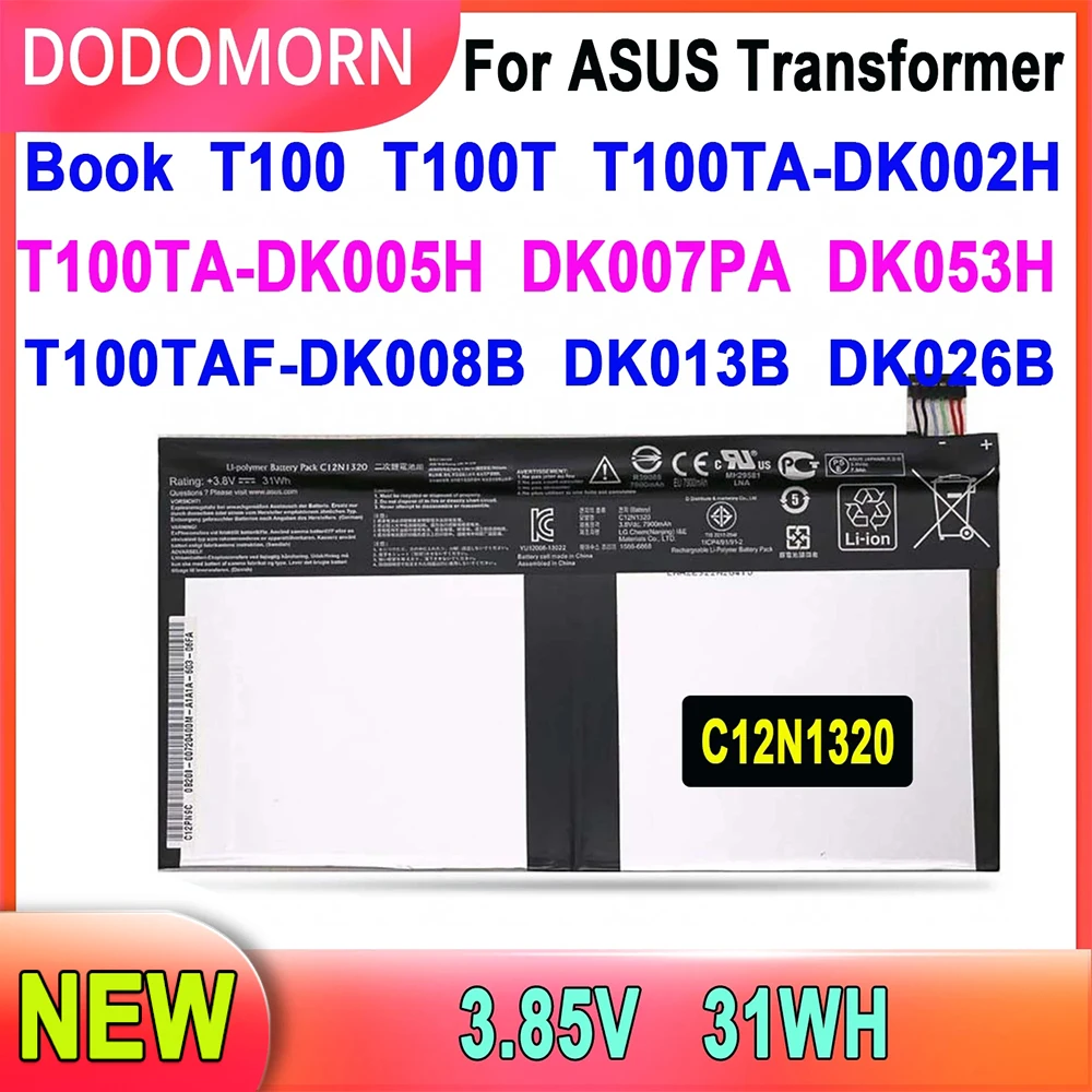 DODOMORN Nova Bateria Do Portátil C12N1320 Para