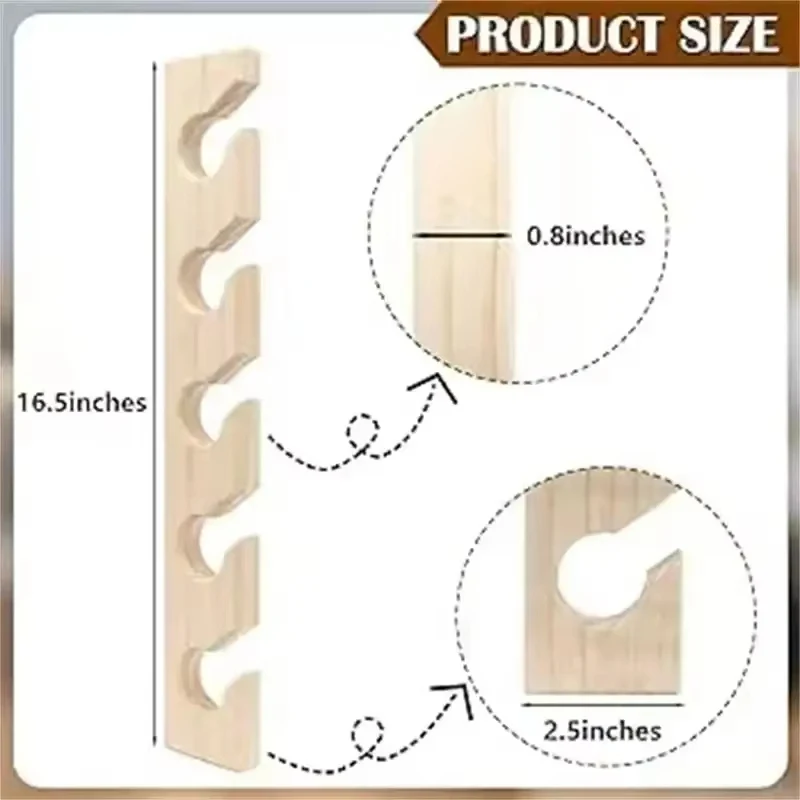 Wall Mounted Wooden Baseball Cap Organizer Vertical Hat Racks For Closet Portable Solid Wood Hooks Display Rack 6