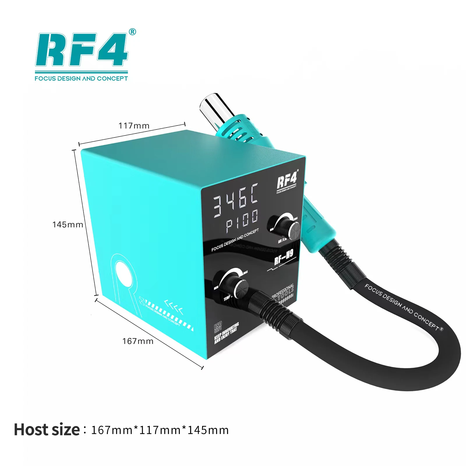 RF4 RF-H9 Intelligent Digital Display Hot Air Soldering Station for PCB BGA IC Chip Rework Desoldering Soldering Station Tool soldering station soldering tool