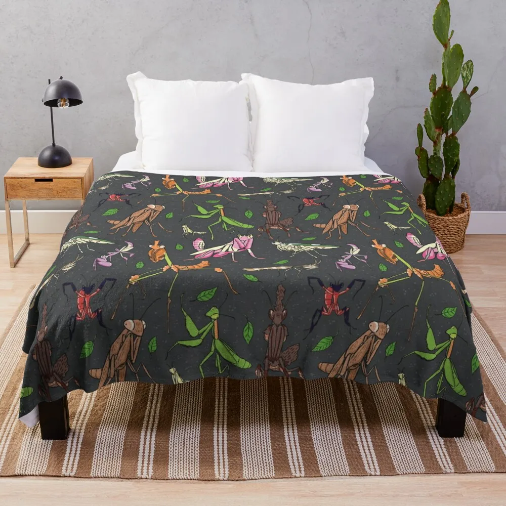 

praying mantis pattern Throw Blanket blankets ands Extra Large Throw fluffy Blankets