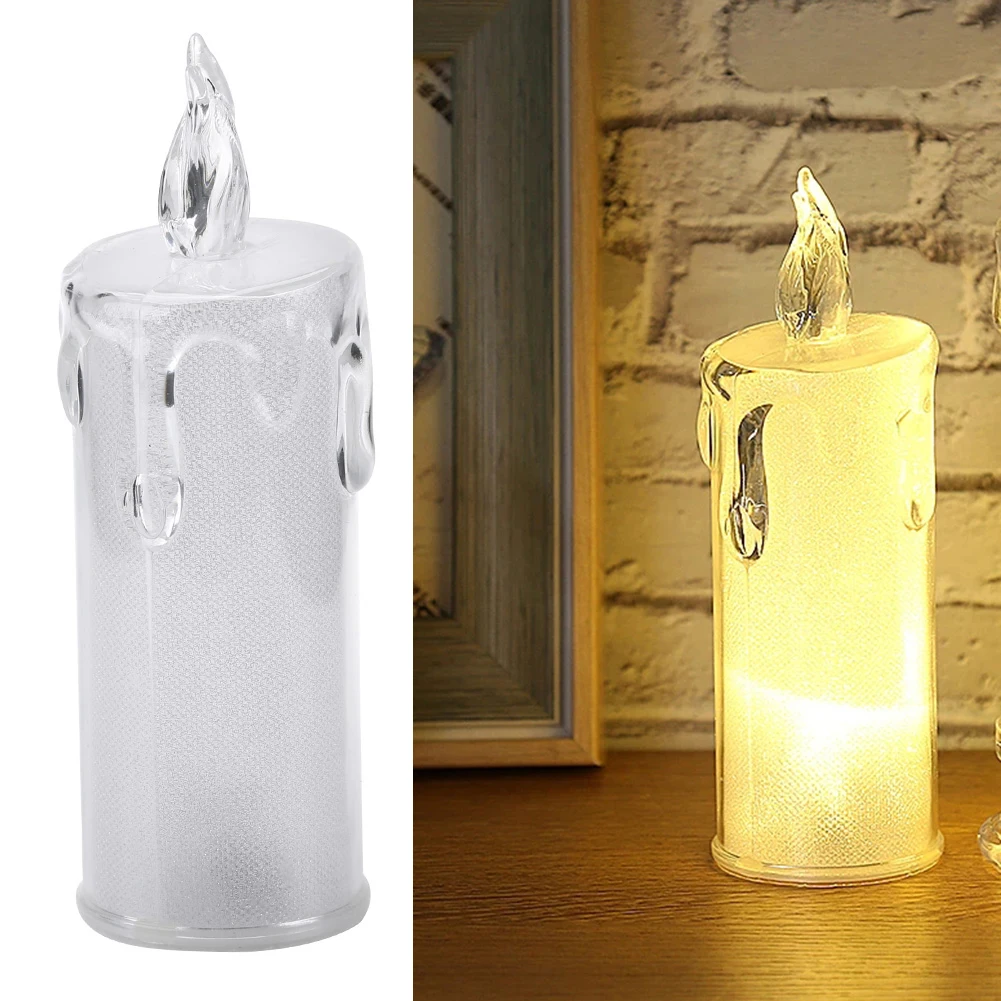 Прозрачная Светодиодная лампа-свеча 1 шт. искусственная свеча романтический